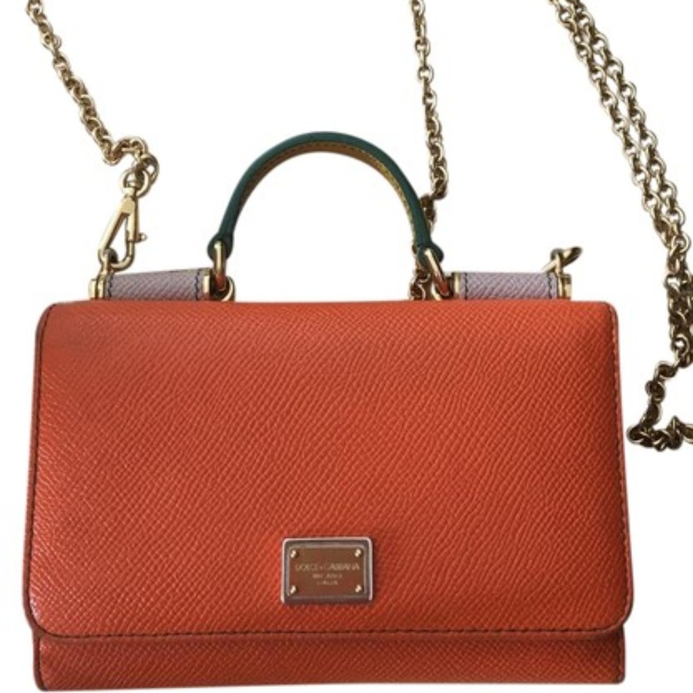 DOLCE & GABBANA Authentic Leather Chain Purse